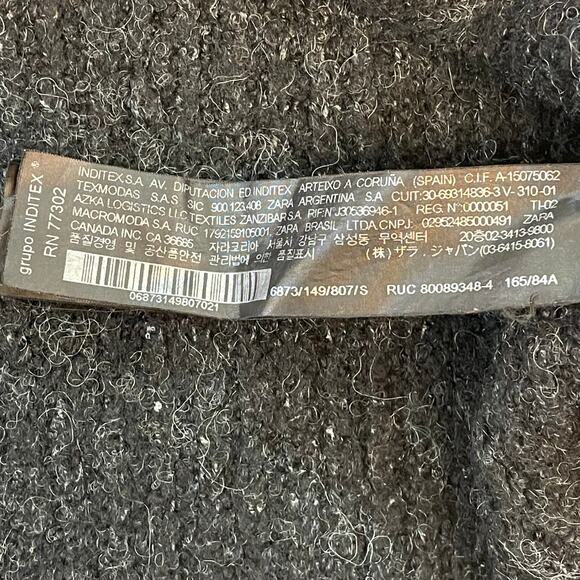 ZARA Knit Women’s Small Mock Neck Ribbed Sweater Gray Long Sleeve Wool Blend - Picture 5 of 10